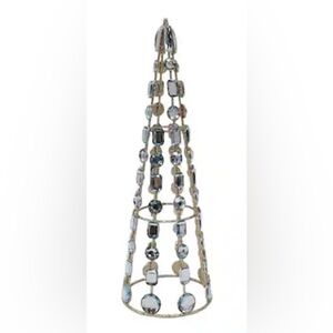 jewel tree tabletop decor for Christmas 2 total NWT NEW gold blue festive Xmas